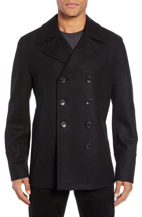 nordstrom michael kors men pea coat|Michael Kors fur collar coats.